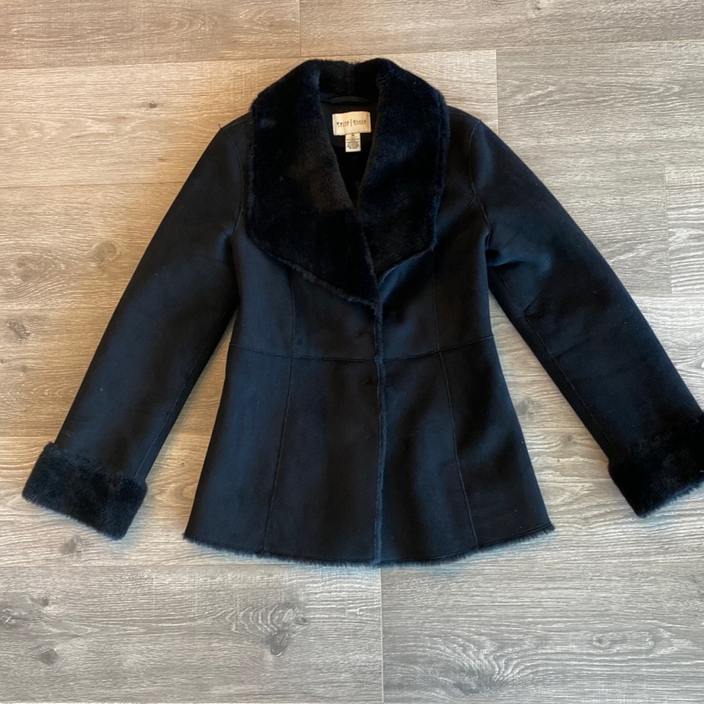XS faux fur lined jacket from White House Black Market